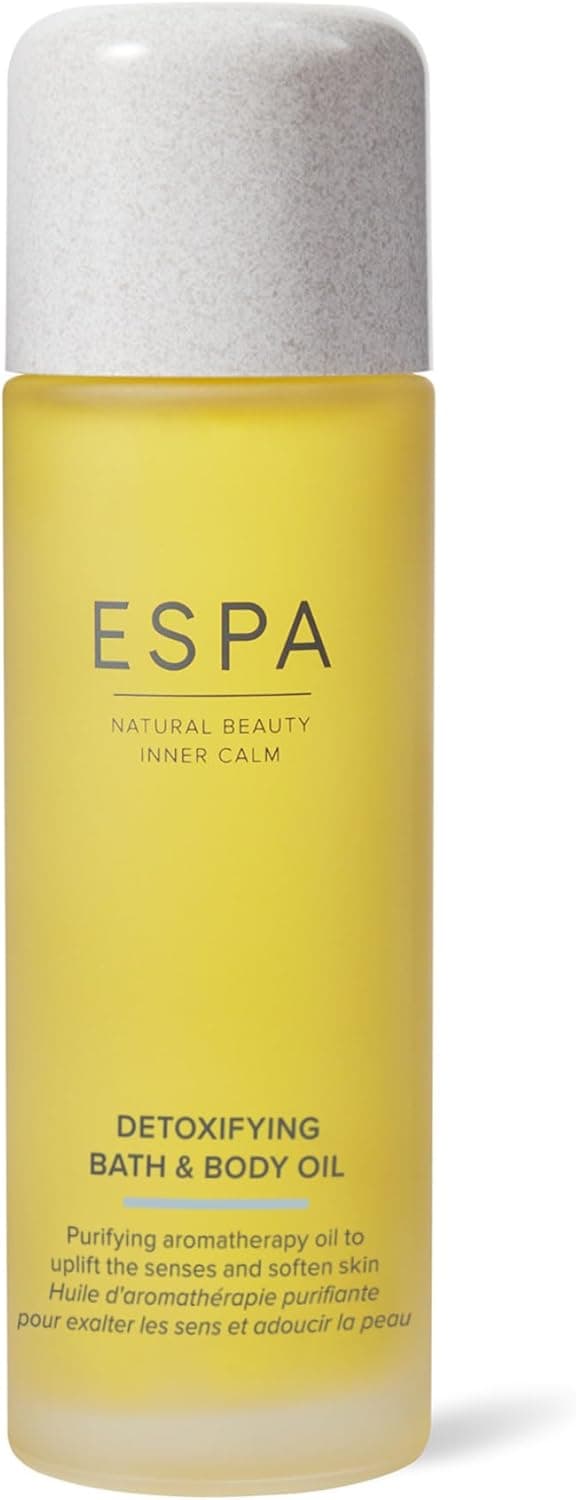 ESPA Detoxifying Bath Body Oil 100ml Cypress Juniper Berry Nourishes Softens Skin Massage Oil Suitable for All Skin Types