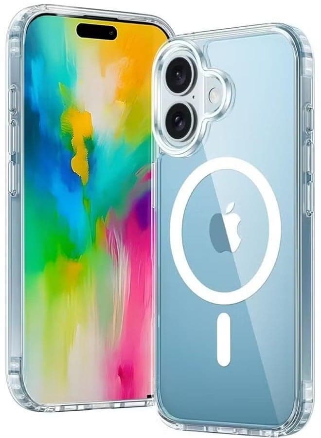 MagSafe Compatible Clear Case for iPhone 16 with Shockproof Protection, Anti-Yellow & Anti-Scratch Design, Ultra-Slim Lightweight Build, and Wireless Charging Support