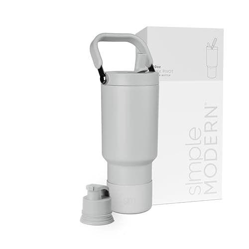 Simple Modern Trek Pivot | 30oz Flip Straw Tumbler with Handle | Water Bottle & Boot | Interchangeable Straw & Chug Lids | Insulated Stainless Steel Jug | Gym Sports Outdoors | Ice Gray