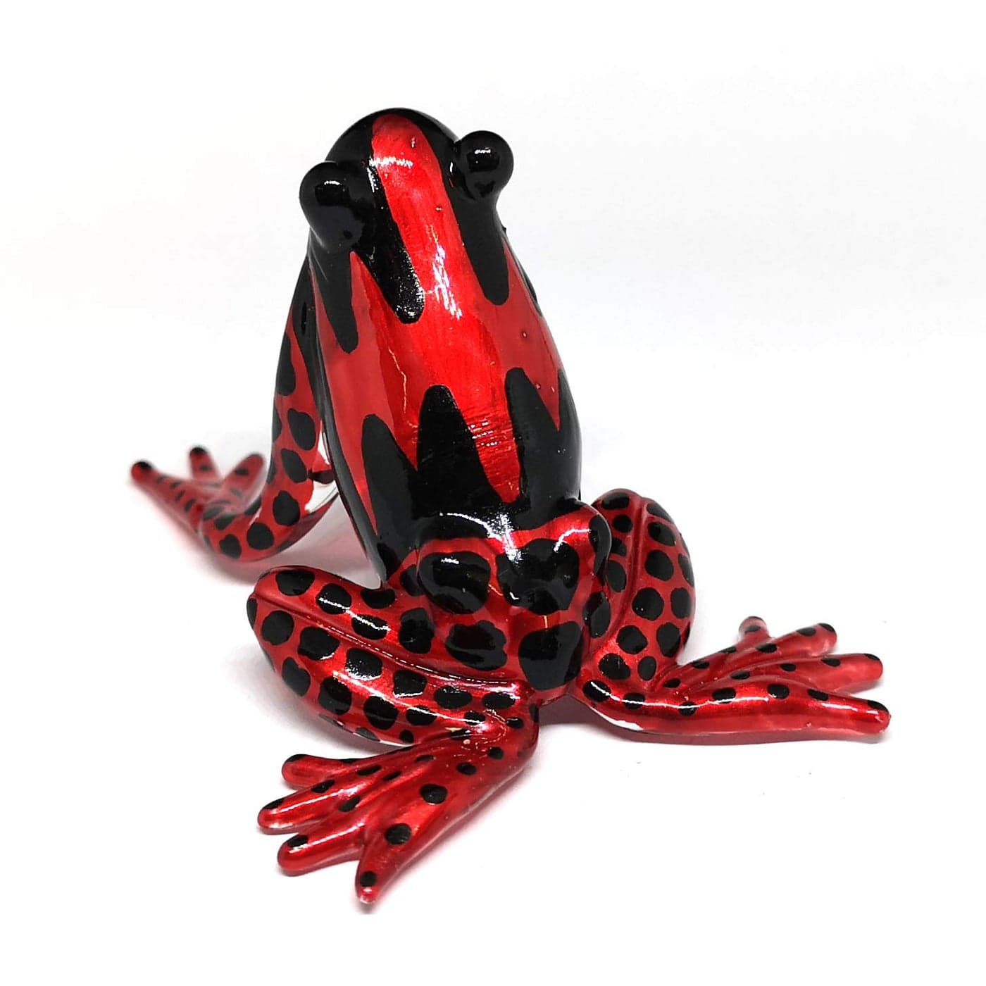 ZOOCRAFT Glass Frog Figurine Red Poison Dart Animals Hand Blown Painted Collectible Gardening Gift Decoration for Home Statue 20 x 275 x 169 inches