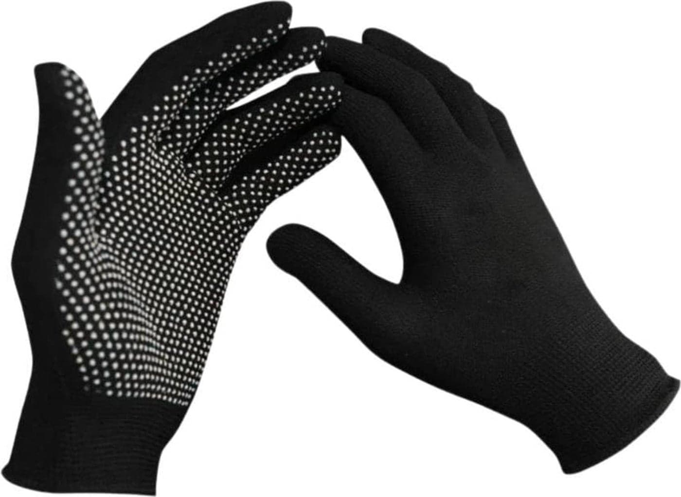 Shopeleven Tennis Cricket Batting Gloves for Men Black & White PVC Gloves with Dotted Non-Slip Grip and Soft Elastic Wrist Support