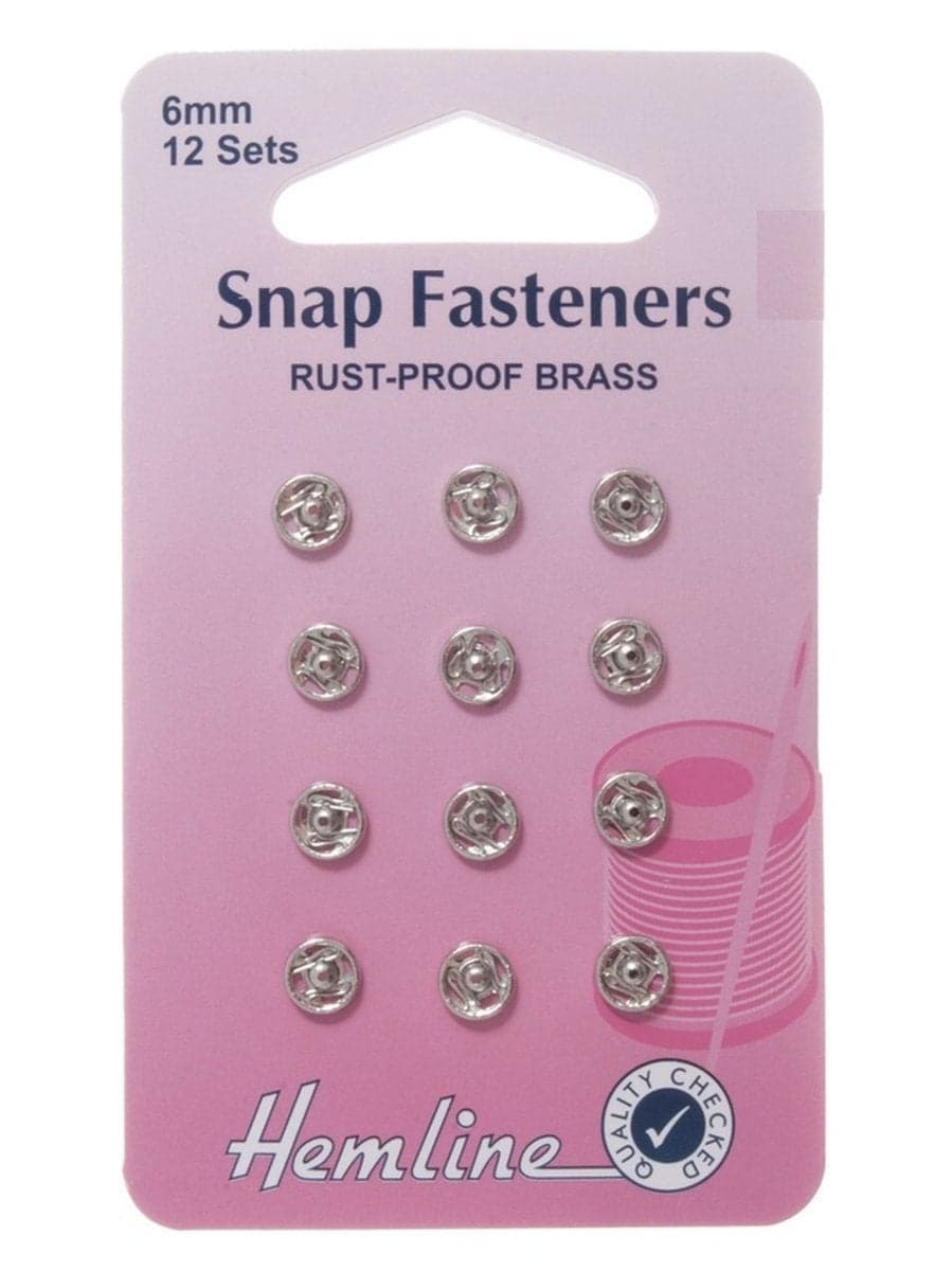 Sew On Snap Fasteners 6mm NickelSilver