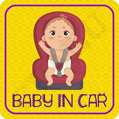 CVANU Baby in Car Kids Safety Warning Sticker for Driver, Safety Caution Sign Stickers CV-3