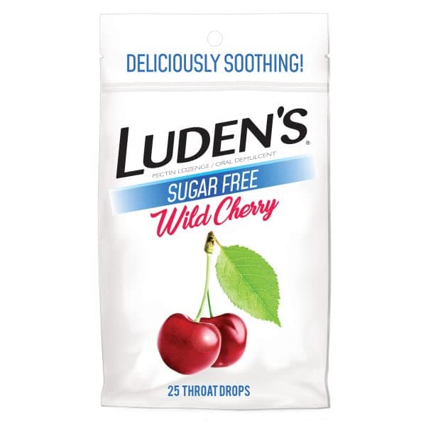 Sugar Free Wild Cherry Throat Drops Sore Throat Relief 25 Count 6 Pack