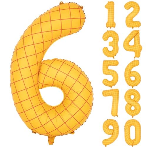 40 In Matte Yellow Number Balloons Helium Foil Mylar Balloon Birthday Party banquet Decoration Digital 6