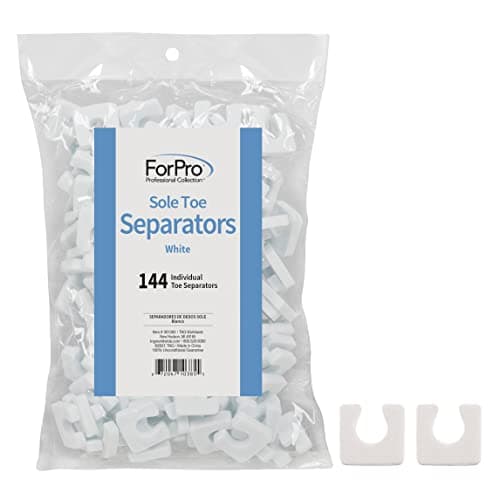 ForPro Sole Toe Separators White Individual Toe Separators for Pedicures 144Count