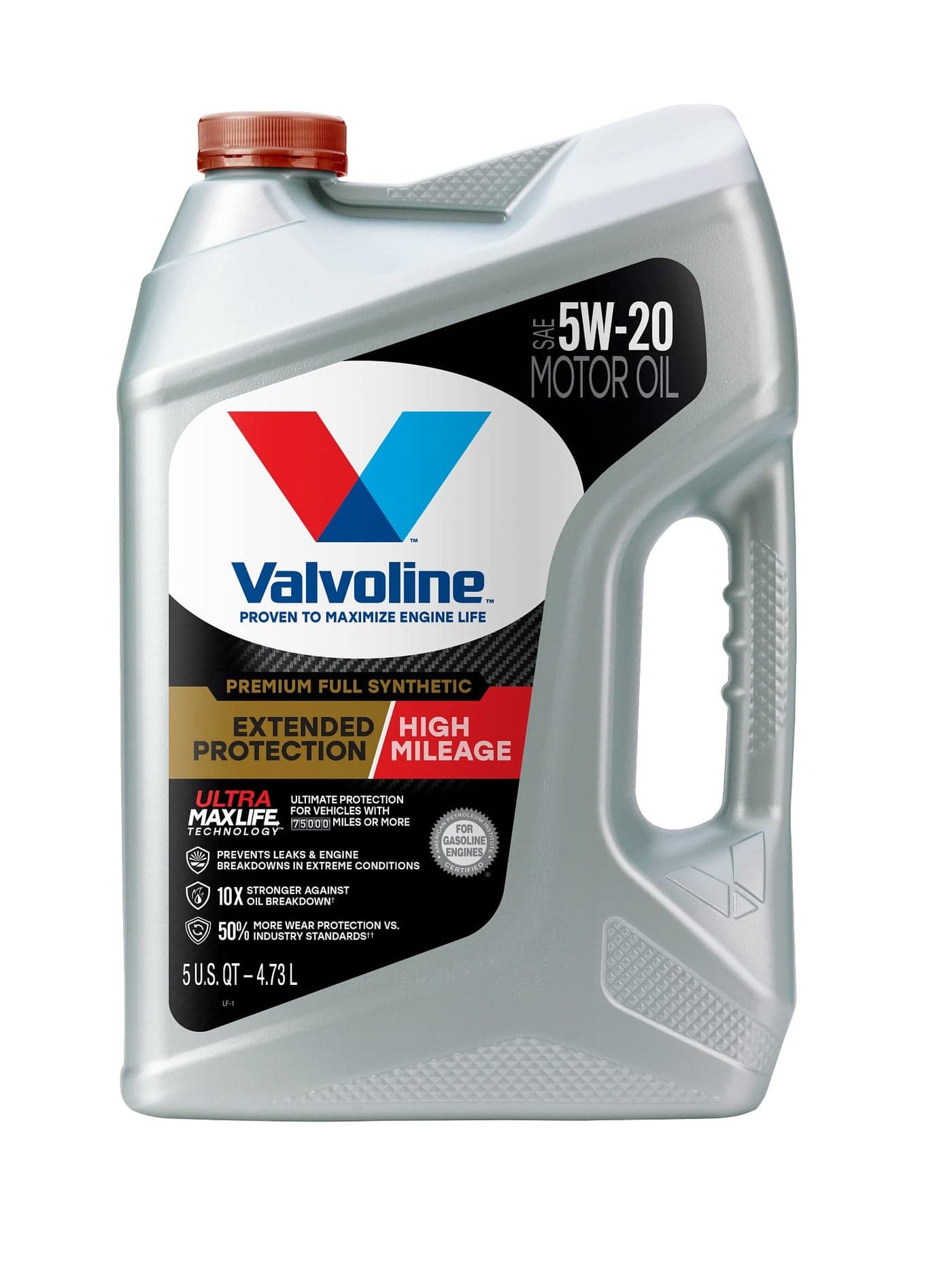 Valvoline Extended Protection High Mileage with Ultra MaxLife Technology 5W-20 Full Synthetic Motor Oil 5 Quart