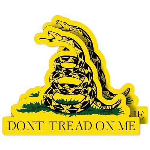 Stickios Dont Tread On Me Gadsden Flag Stickers Patriotic 1776 American Flag Decals for Cars Trucks Vehicle Windows Made in USA Rattlesnake Cutouts 2Pack 38 x 3 inches