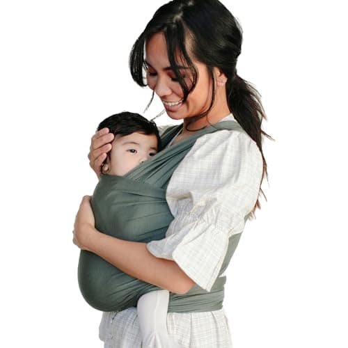 Solly Baby Wrap, Buttery-Soft Baby Carrier Newborn to Toddler 8-25 Lbs., Lightweight & Hands-Free Infant Sling Wrap, Breathable Summer Carrier, Baby Wearing & Postpartum Essential, New Mom Gift, Basil