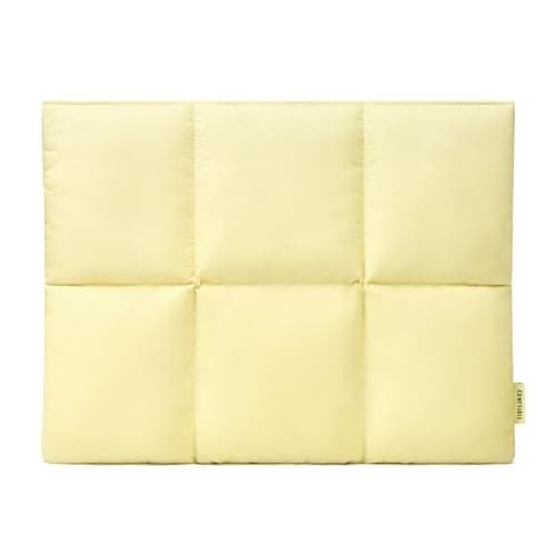 Comfyable Puffy Laptop Sleeve 15 16 Inch Quilted Puffer Laptop Carrying Case for Women Pillow Pouch Compatible for MacBook Air M5 MacBook Pro M5 ProMax 2026 Butter Yellow