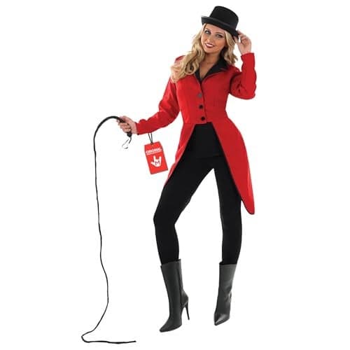 fun shack Red Ringmaster Jacket Women, Circusmaster Costume Women Plus Size, Women's Lion Tamer Costume, Ringleader fancy dress Women's, Medium