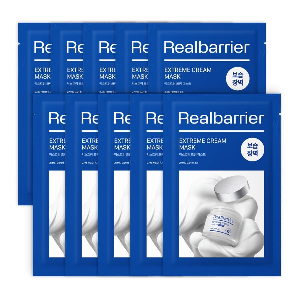 Real Barrier Extreme Cream Face Mask x 10ea Skin Barrier Repair Face Mask Skin Care Moisturizing Relief Skin Care Solution for Dry Skin Facial Moisturizer for Sensitive Skin KBeauty