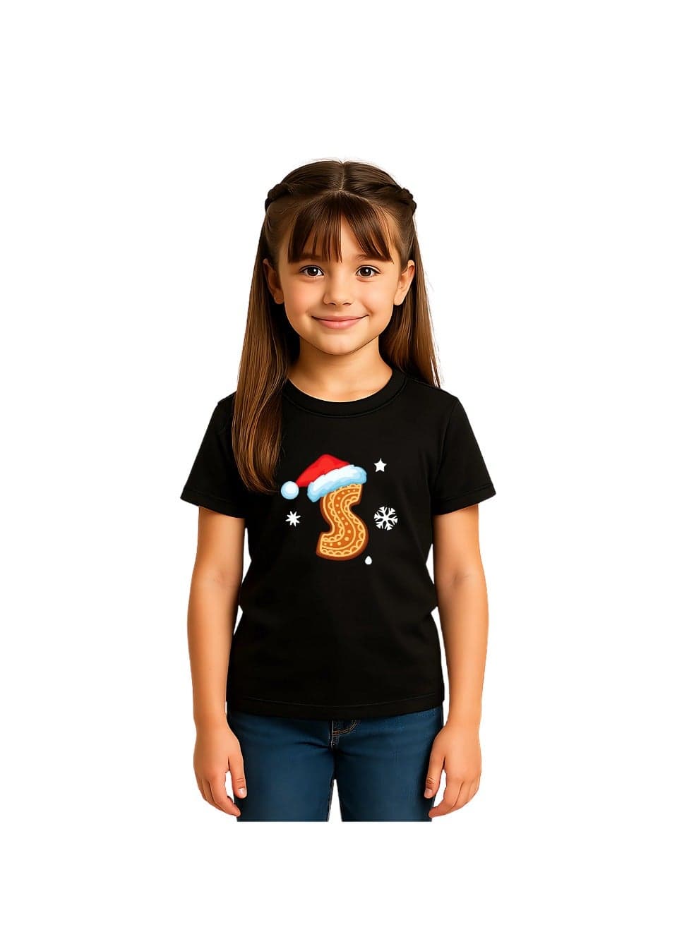 Christmas Initial Letter Printed Kids T-Shirts For Girls-Fun And Festive Holiday Gift For Your Little Guy-Gifts For Friends And Family — 15-16 YEARS
