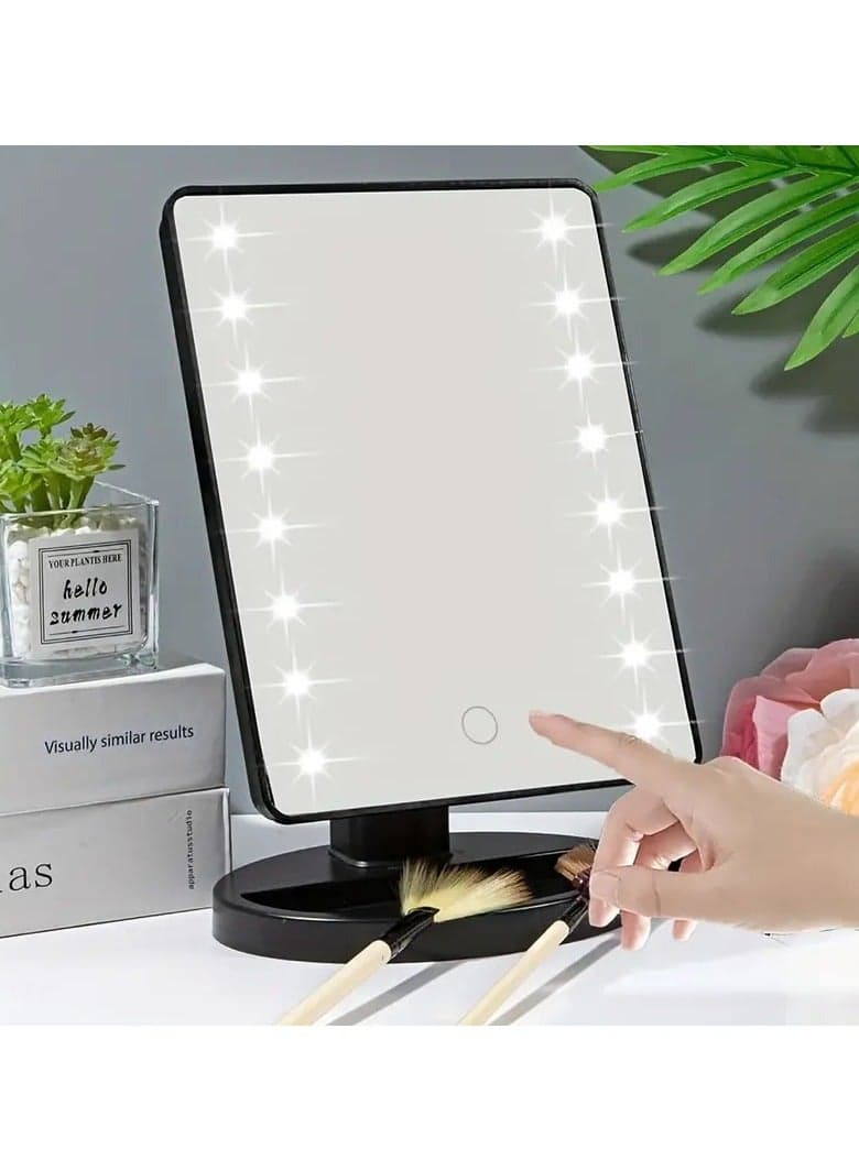 1 PC 16 LED USB Battery Dual Use Makeup Mirror Light Desktop Mirror Surface Rotatable Makeup Mirror Light 3-Speed Touch Screen Vanity Mirror