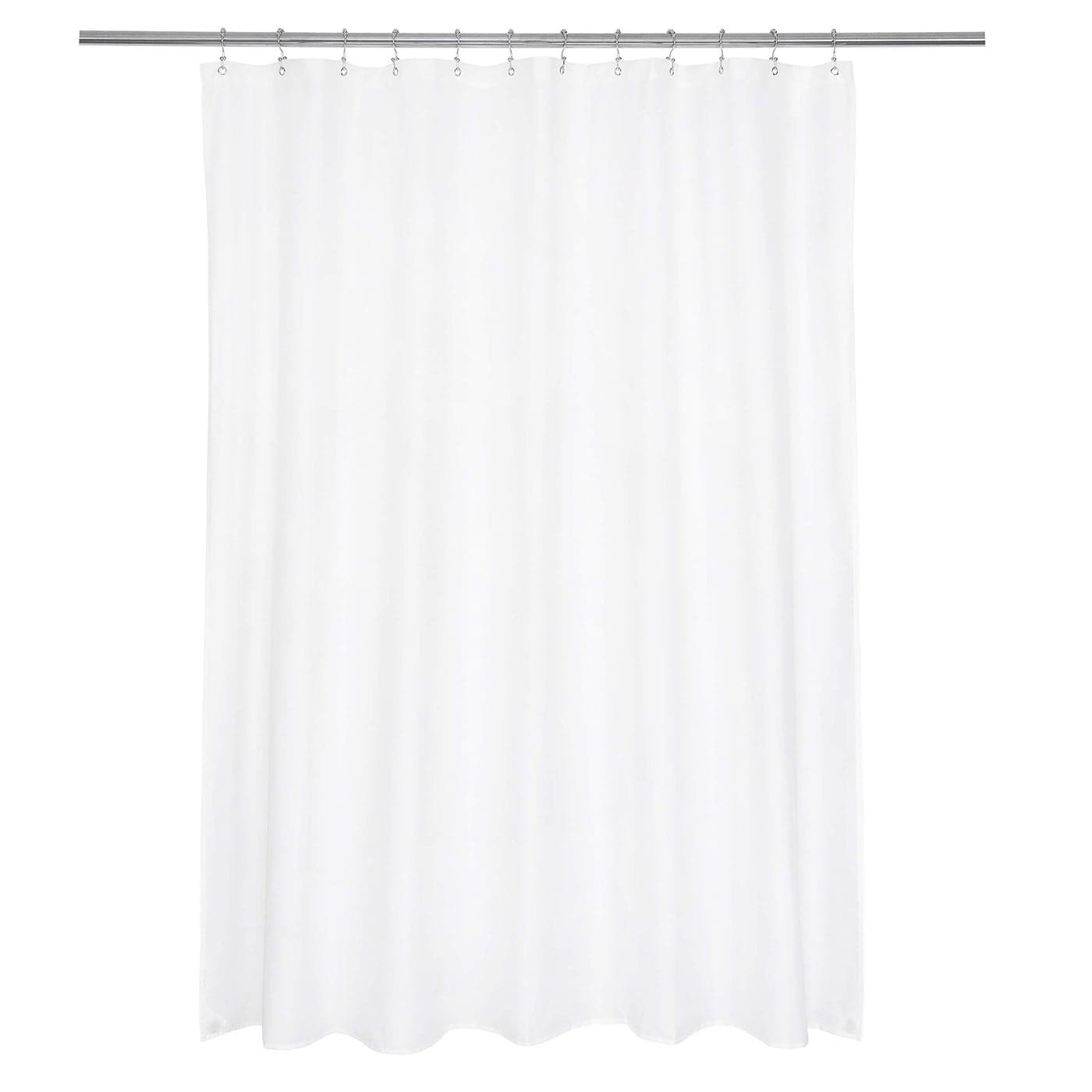 Ultimate Waterproof Long Fabric Shower Curtain or Liner 72x76 Breathable TPU Machine Washable Use for Bath TubStall in Home and Hotel White 72x76