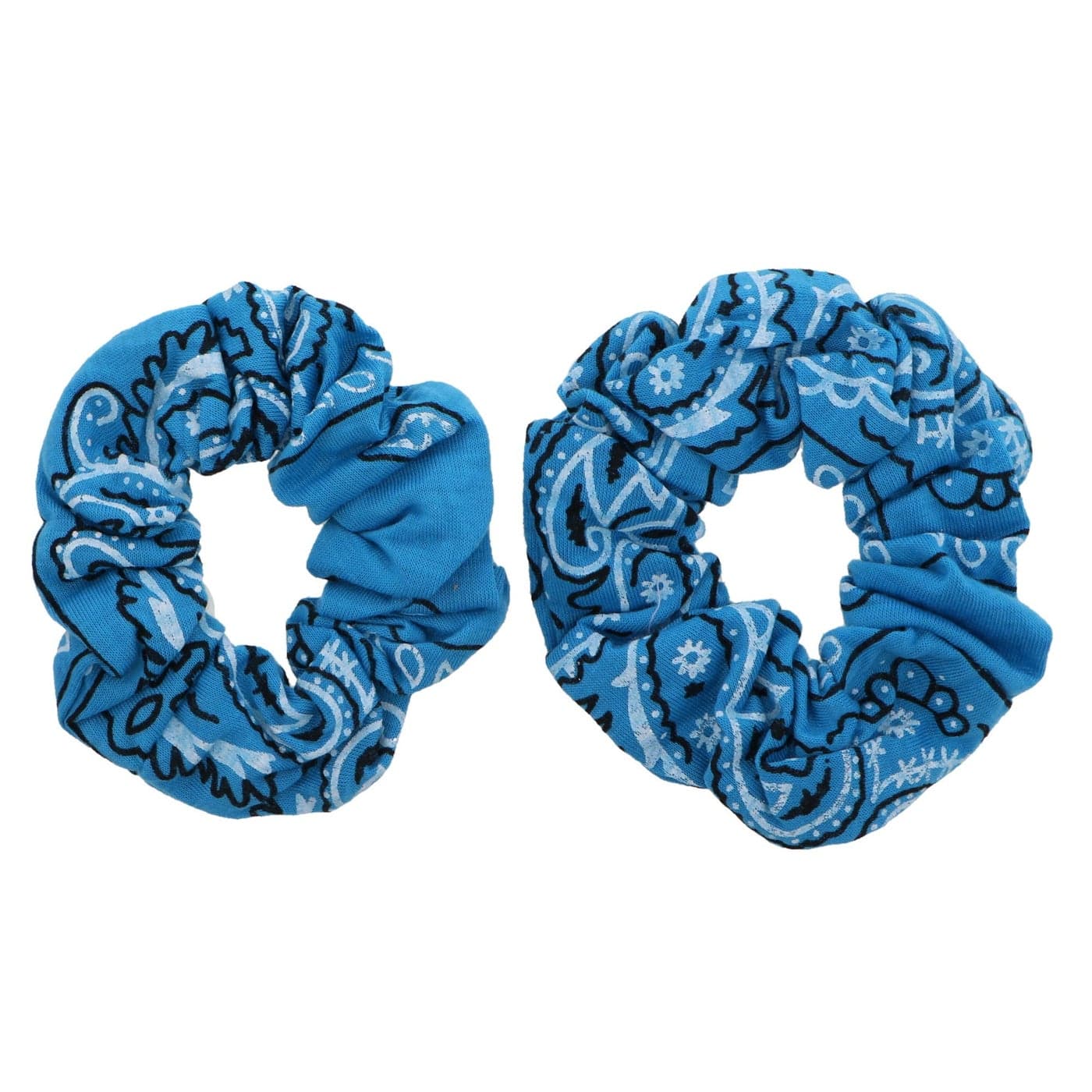 Bandana Scrunchies Cotton Hair Bobble Set of 2 Light Blue