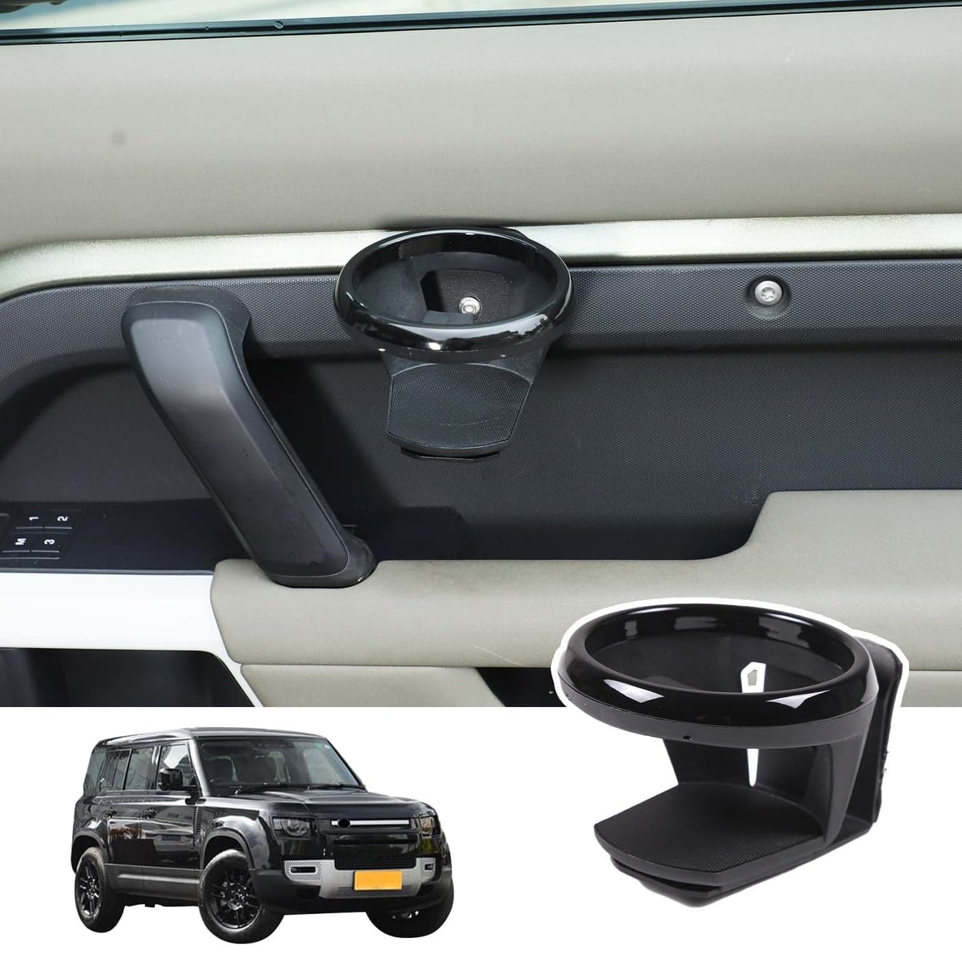 Bekantogy Car Cup Holder Compatible with Land Rover Defender 90 110 130 20202025 Expander Drink Holder Door Expansion Cup Holders Water Door Expansion Holders Interior Expanded Cup Holders