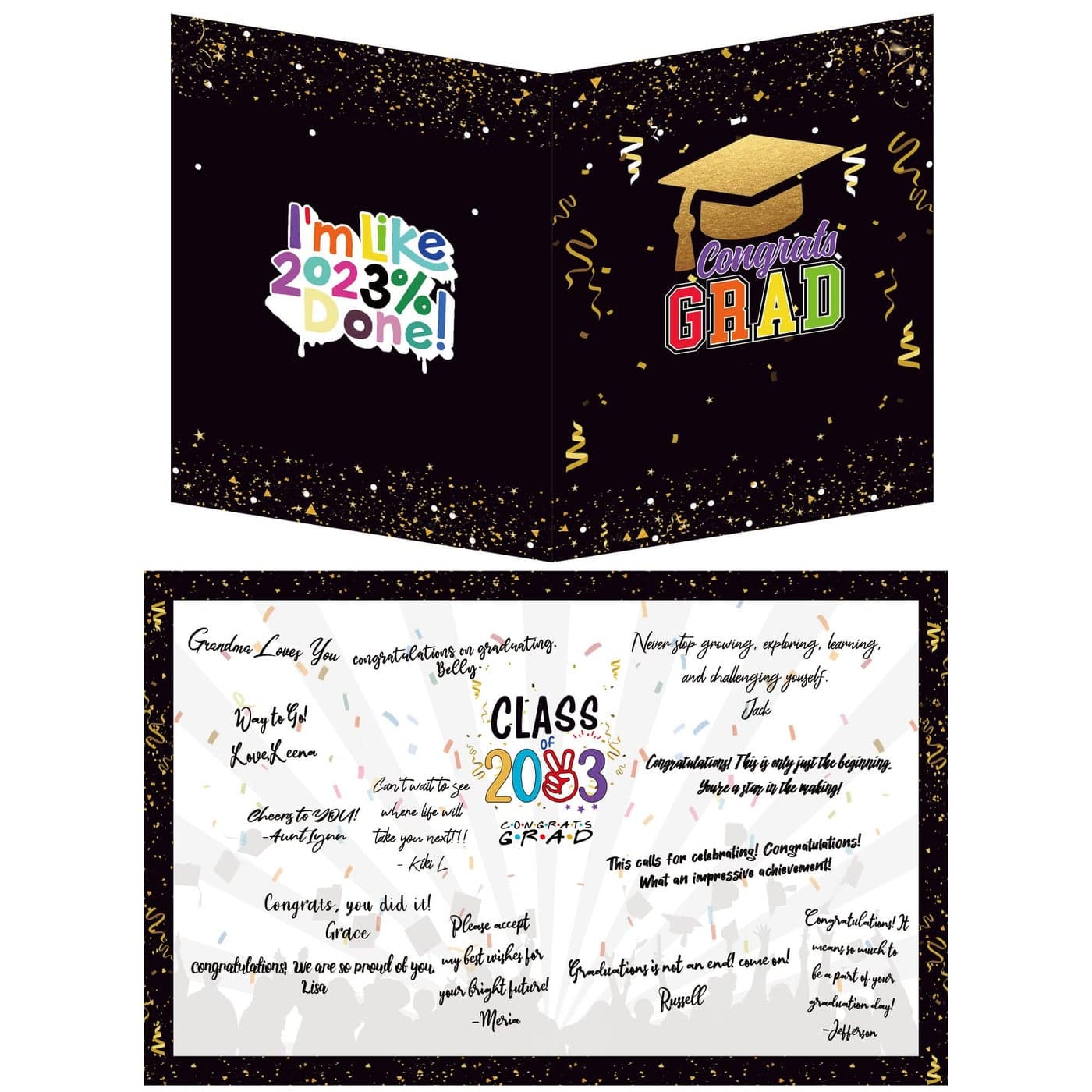 Graduation Party Decorations Giant Guest Book Jumbo Greeting Card Signature Board Class of 2023 Congrats Grad Sign in Poster Graduation Party Supplies Favors Gifts 14 x 22 Inches Unframed