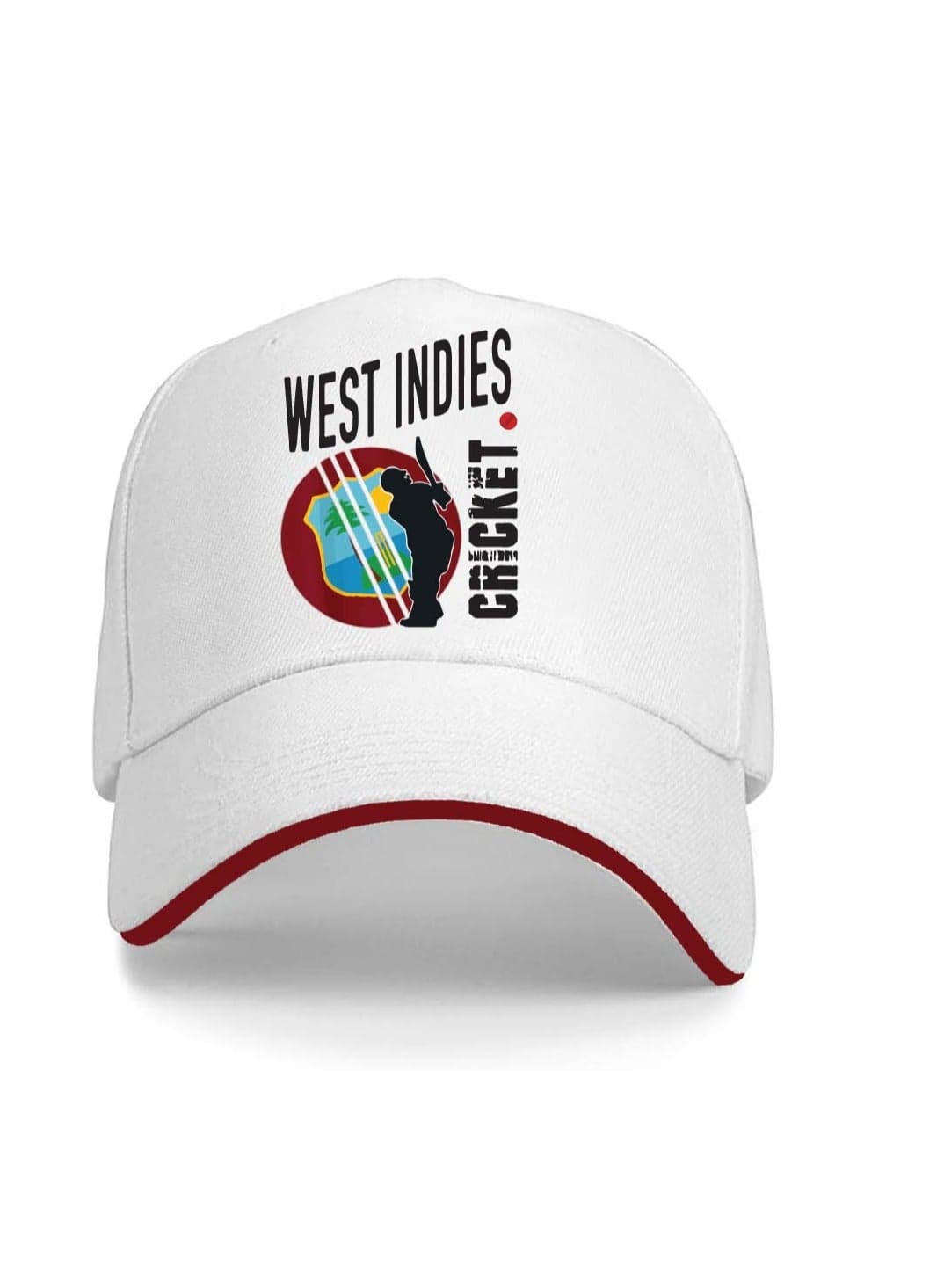 West Indies Sports Fans Cricket Cap for Men and Women - West Indies Sports Cricket Caps for Fans - Metal Adjustable Buckle Closure Cap - Unisex Cricket Cap for Sports Matches