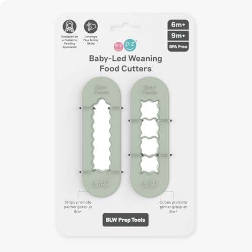 ezpz BabyLed Weaning Food Cutters 2 pack in Sage 6 9 Months Food Prep for Infants
