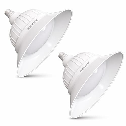 REMEN 40W LED Bulb B22 | 3600 Lumens | 6500K Cool White | Detachable Reflector | Low Bay Industrial Light for Warehouse, Shop, Factory & Garage | Energy Saving, Long Life - Pack of 2