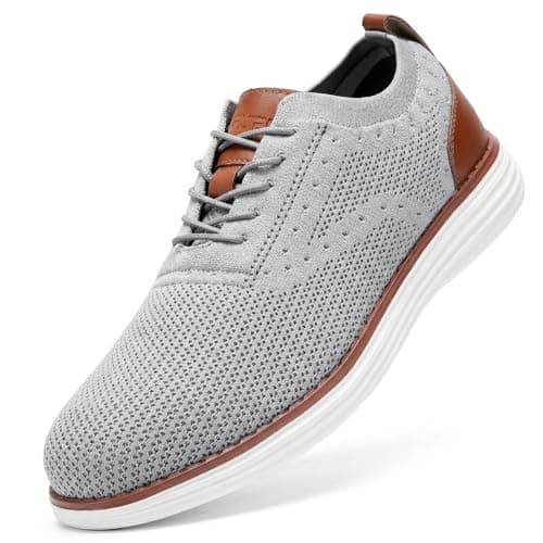 Furuian Steel Toe Shoes for Men Safety Shoes for Men Casual Dress Work Sneakers Lightweight Steel Toe Work Sneakers Comfortable Safety Tennis Oxfords Grey