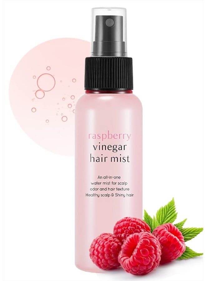 RASPBERRY VINEGAR HAIR MIST (3.55 fl oz) Scalp Hair Care Mist, Hair Perfume, Frizz-free, Refreshing Floral Scent All Day, Non-sticky