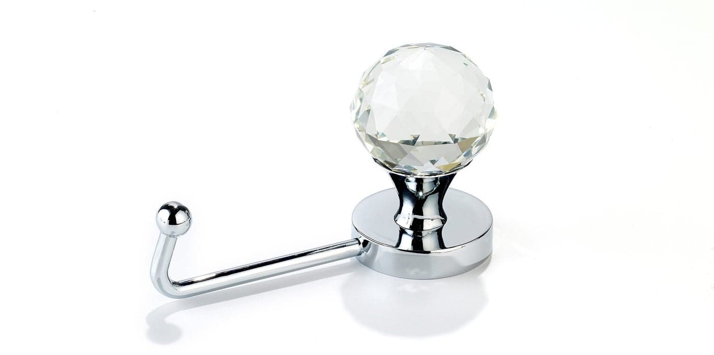 Richelieu Hardware RH5330201101140 4 116inch 103 mm Contemporary Metal Coat Hook Chrome and Crystal Finish