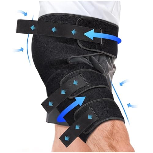 Hiball Adjustable Hip Brace, Groin & Hamstring Compression Wrap for Men Women, Thigh Compression Sleeve With 6 Pressure Straps, Buttock & Quad Support, Upper Leg Brace for Sciatic Nerve Pain, Bursitis