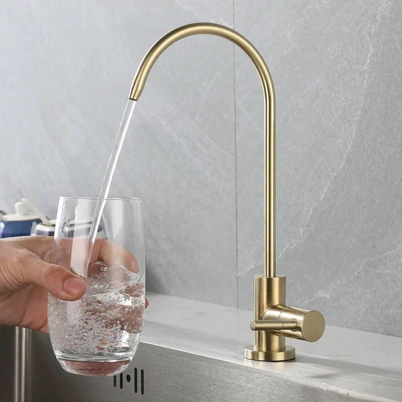 B Backline RO Water purifiers Tap/Faucet 304 Stainless Steel Kitchen Sink Faucet Tap 360� Rotatable RO Drinking Filter Cold Water Tap (Brushed Gold)