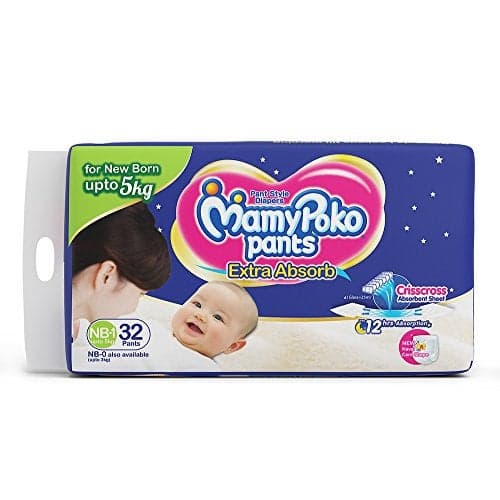 MamyPoko Baby Extra Absorb Diapers Pants - 32 Pieces (New Born)