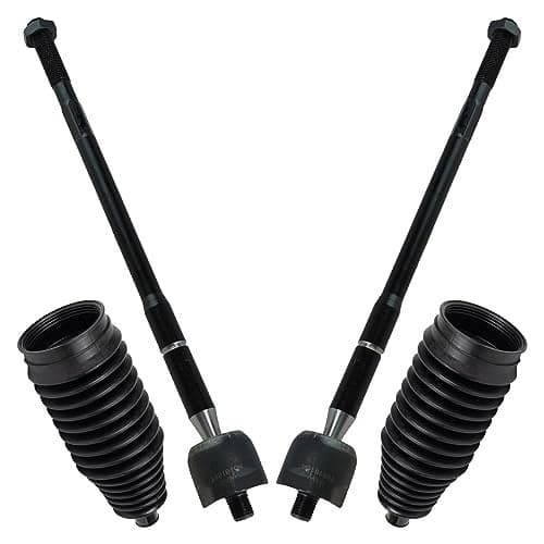 TRQ Front Steering Kit Steering Rack Pinion Bellow Tie Rod Compatible with 20112017 Mitsubishi Lancer