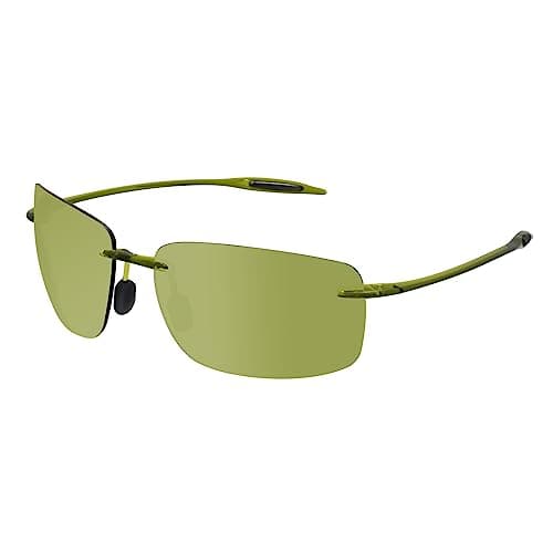 JULI Sports Polarized Sunglasses for Men Women Tr90 Rimless Frame for Running Fishing Golf Surf DrivingGreen