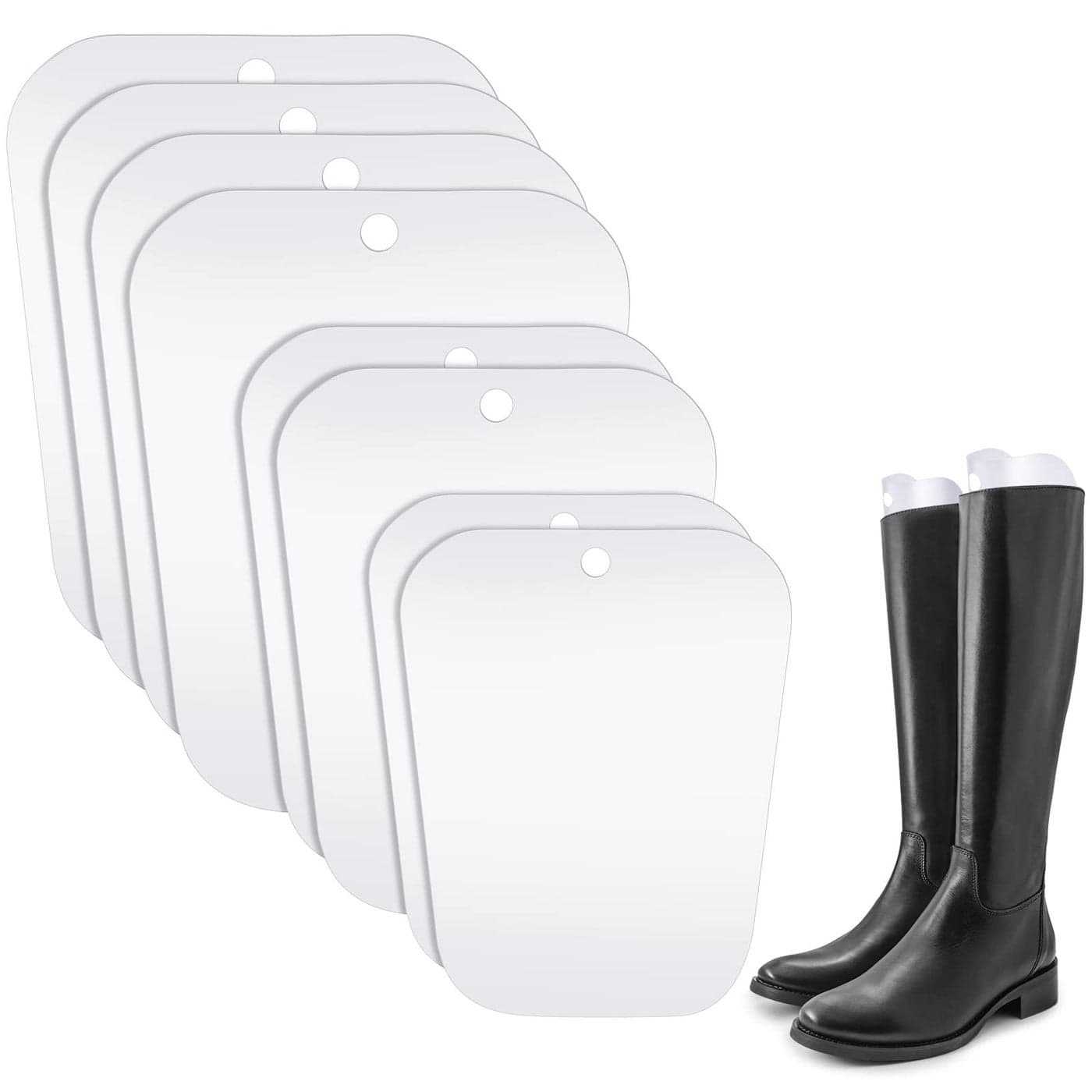 Bememo 8 Pieces Boot Shaper Form Inserts Tall Boot Support for Women and Men (Transparent, 12 Inch)