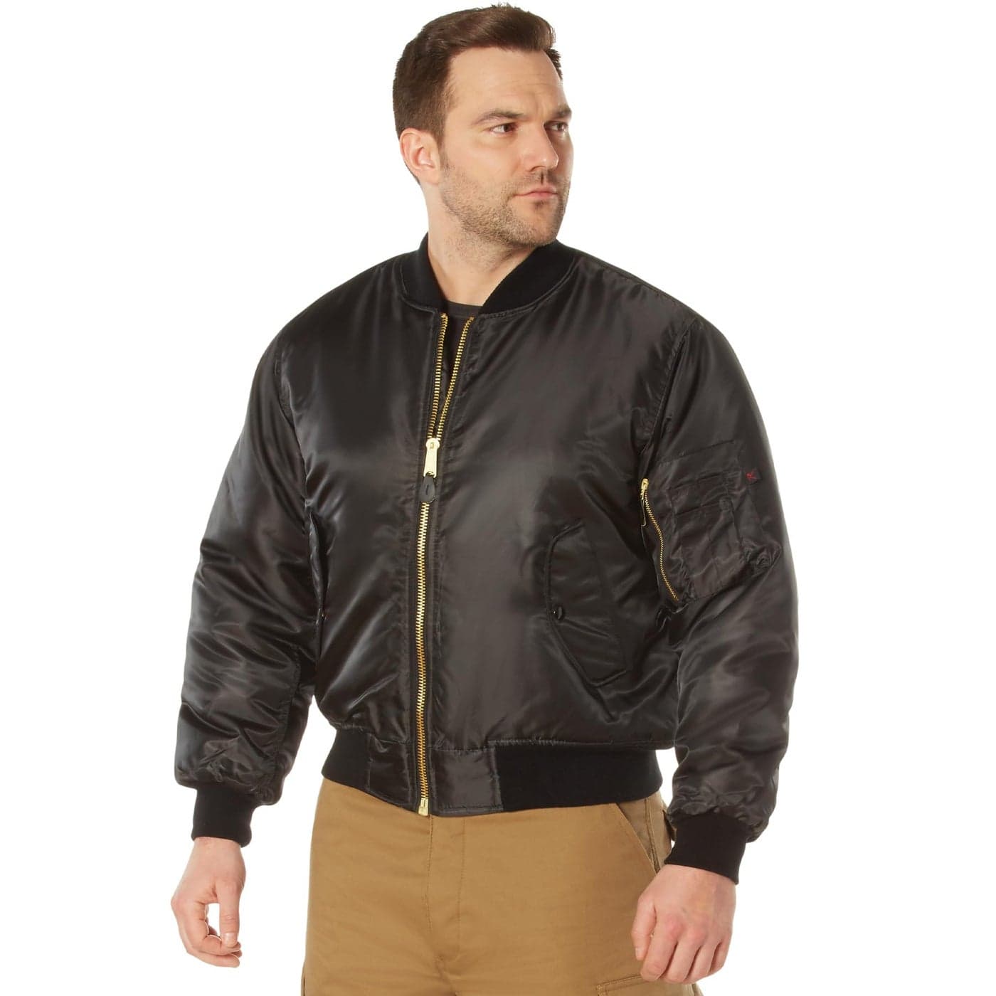 Rothco MA1 Flight Jacket Iconic Bomber Style Cold Weather Coat Windbreaker Black 2XL