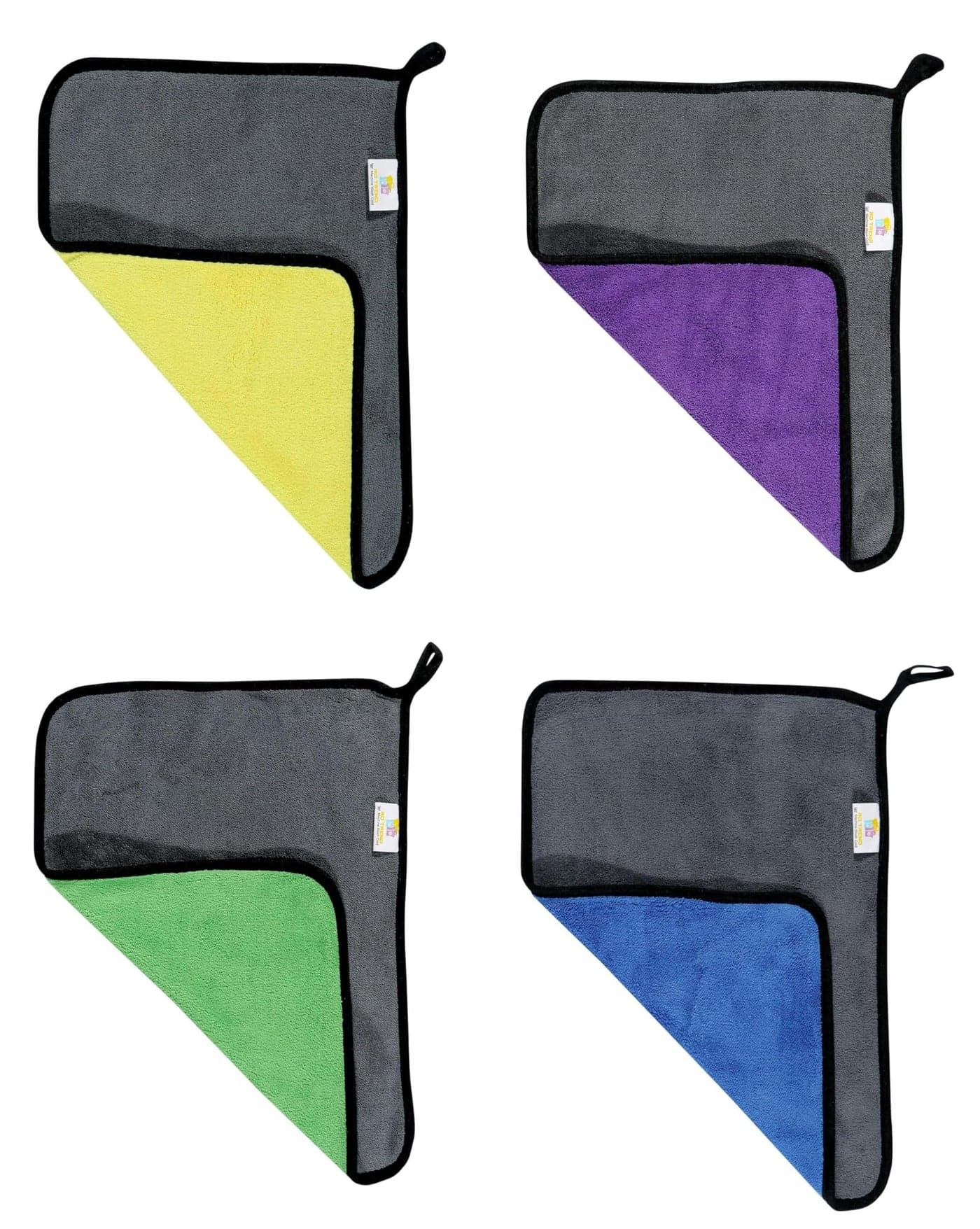 RD TREND® Microfiber Multipurpose Assorted Cleaning Towel 500 GSM Size-40x30 Cm |Soft, Super Absorbent, Quick Dry | Reusable Lint-Free Cloth for Car, Kitchen, Bathroom, Glass, Gym & Home (Pack of 4)