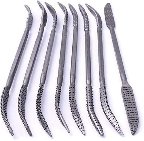 Kingzhuo Wood Files and Rasps 8 PCS 5.5 X 200mm Double Ended Riffelers Woodworking Carving Set