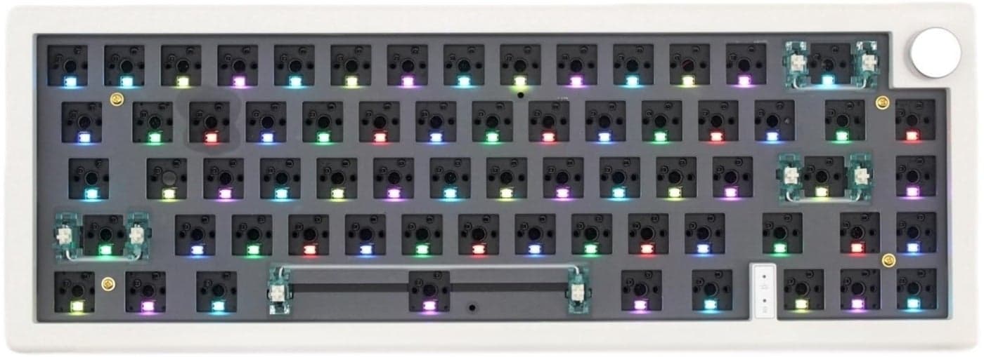 Cmokifuly GMK67 65 Mechanical Keyboard Kit TriMode SouthFacing RGB LED for 35pin Switches66 Keys1 Knob Hotswap Socket PCB Gasket Mounted Plate Gaming DIY Keyboard Kit White