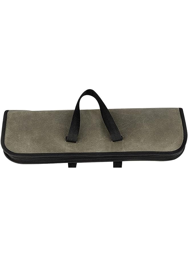Case(4 Slots), Canvas Chef's Knife Roll Bag with Durable Handles, Portable Waterproof Knife Bag Knife Case
