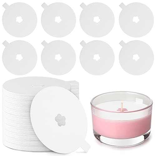 Chinco 100 Pieces Candle Dust Protectors Paper Candle Lids Drip Protectors Vigil Supplies for Craft Making Dust Protection 275 Inch White