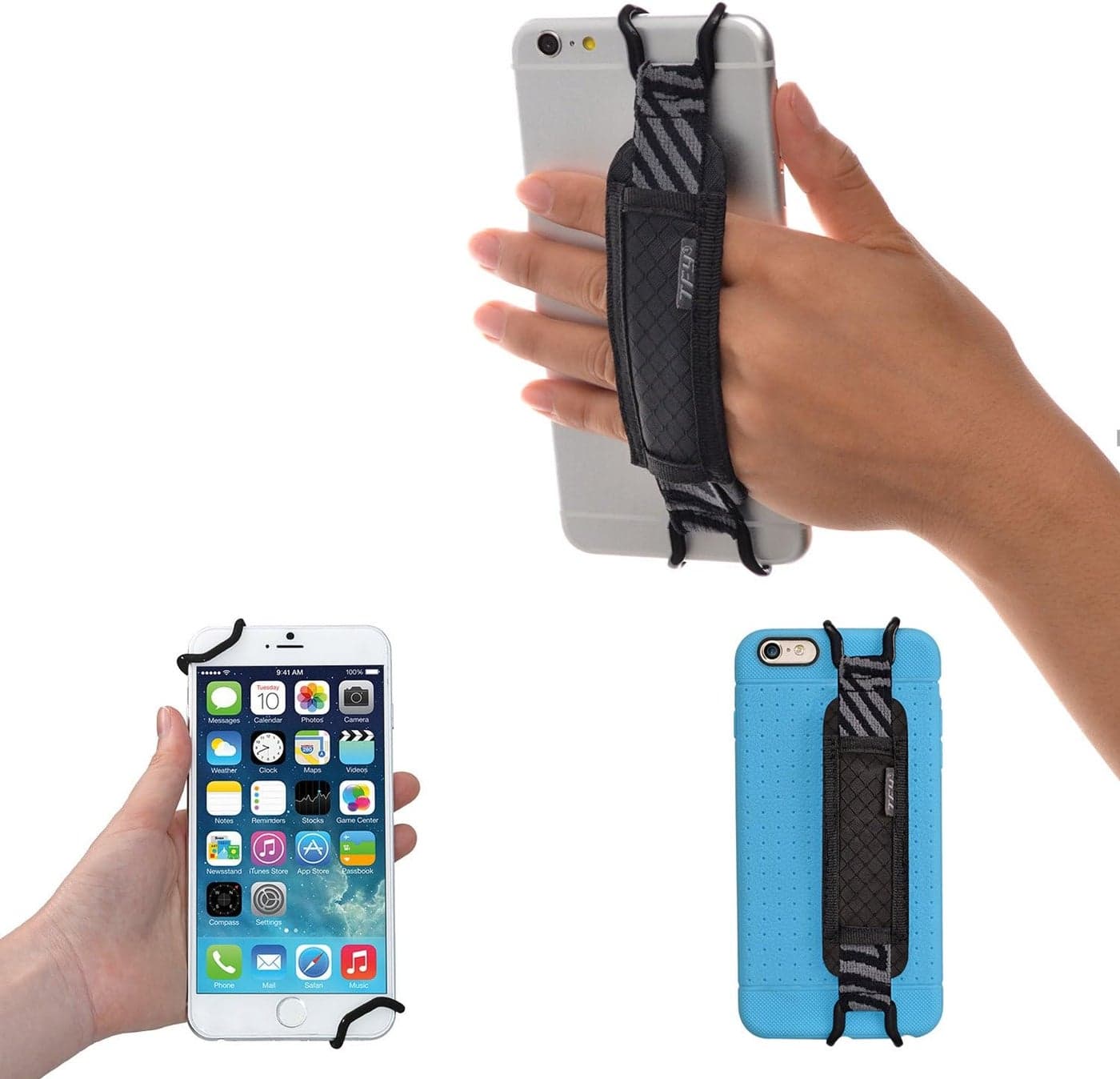 TFY Security Hand Strap Holder Compatible with iPhone 16 Pro Max 15 Pro 14 Plus 13 Pro 1211 XsXRX 8 PlusSEGalaxy S23 S24 Note 20 Mate 6050 40 Pro Black