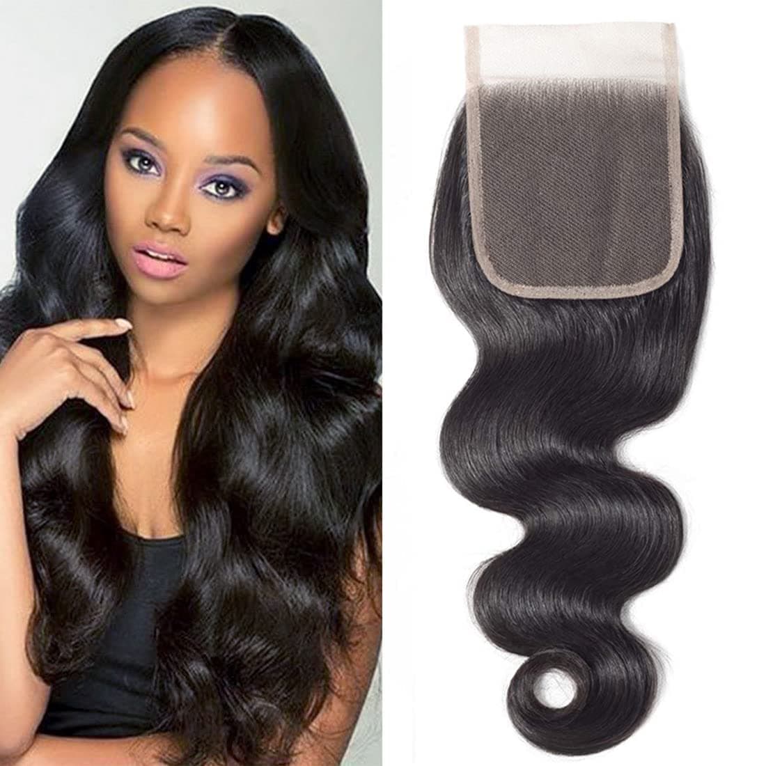 DMS Body Wave Human Hair Lace Closure 4x4 Free Part Swiss Lace Closure 12A Brazilian Virgin Hair Top 12 Inch