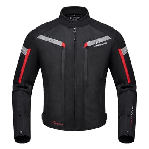 Zyxformis Motorcycle Jacket for Men, CE Armored Mesh Motorbike Jacket for Summer, Breathable Protective Gear for Motorcycling