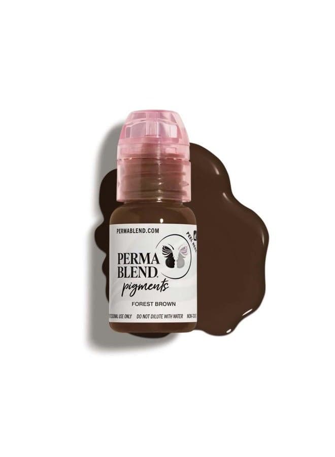 Forest Brown - Microblading Ink for Permanent Eyeliner - Professional Tattoo Ink - Neutral Medium Brown Tattoo Ink Makeup - Vegan (0.5 oz)