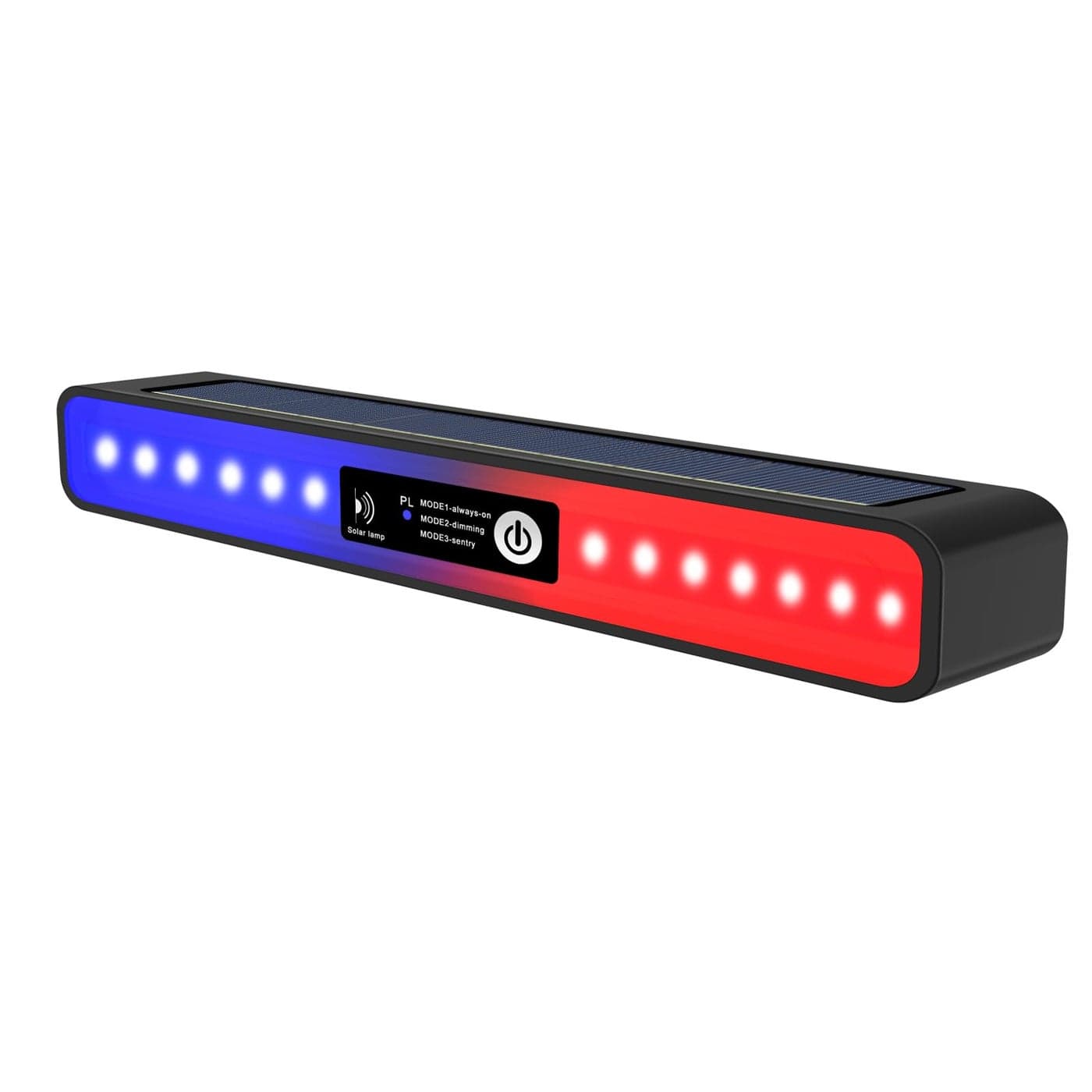 Aolyty Solar Lights Outdoor 3 Work Modes Solar Strobe Lights Waterproof Wall Light Solar Warning Lights Bright White LightRed Blue Light Flashing for Garden Patio Yard Front Door Home