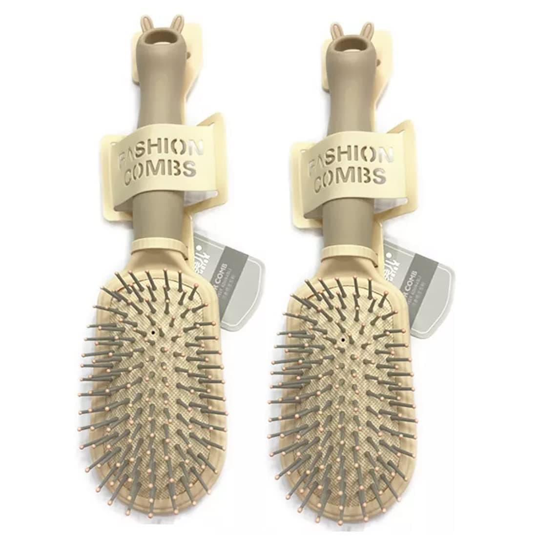 pepplo Paddle Brush for Detangling Blowdrying and Straightening Professional Large Hair Brush All Hair Types Hair Detangler BrushBeige Set of 2