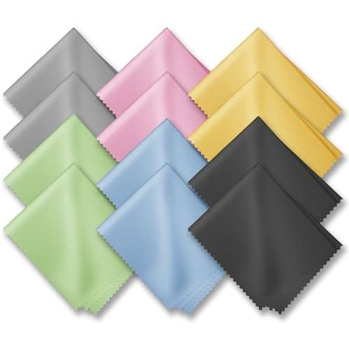 Glasses Cleaning Cloths12 pcsPremium Eyeglass Cleaner Cloth Lens Wipes Cloth for Cleaning Eyeglasses Cell Phones Screens Lenses Electronics and All Delicate Surface
