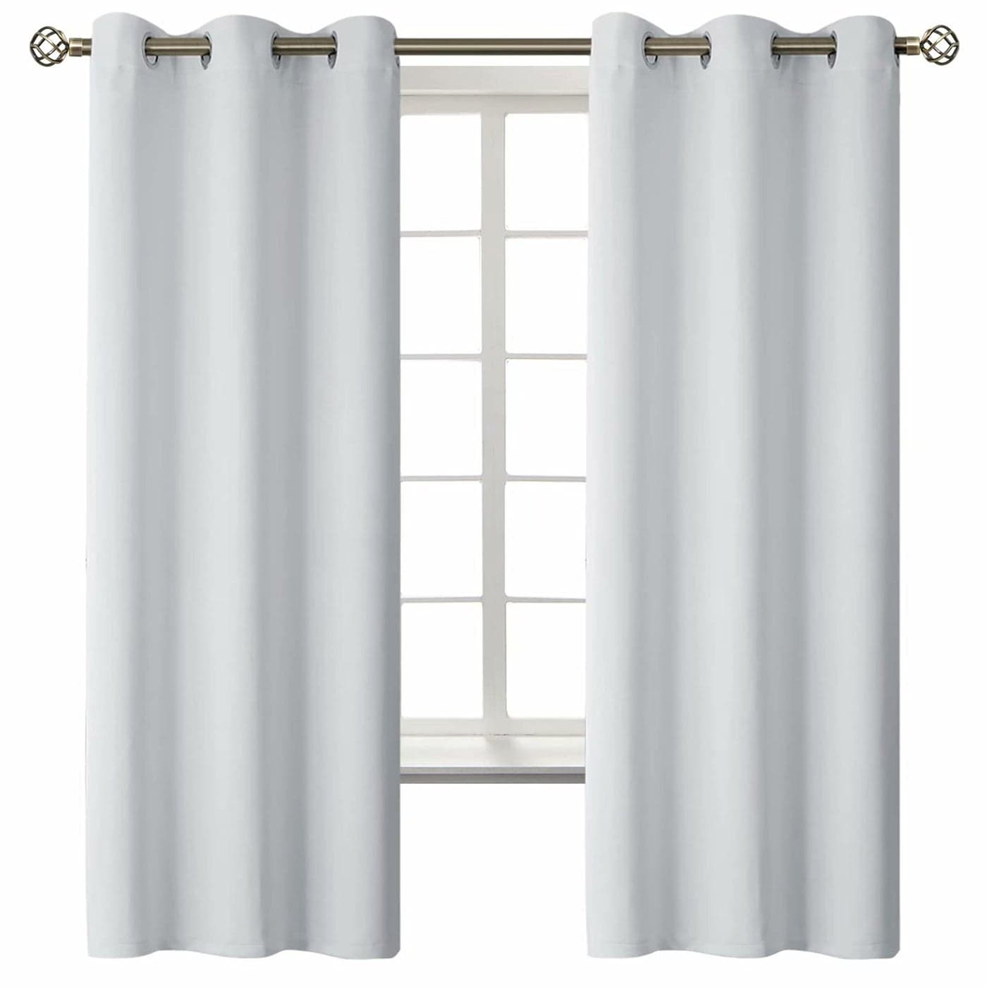 BGment Room Darkening Curtains 63 Inches Long Grommet Thermal Insulated Drapes Window Treatment Curtains for Bedroom 2 Panels 42 x 63 Inch Greyish White