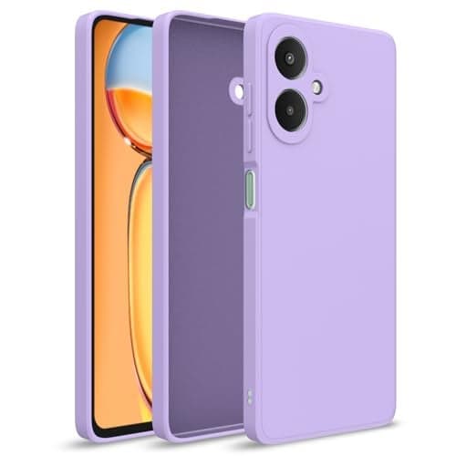 Pikkme Redmi 13C 5G Back Cover Camera Protection Shockproof Soft Matte Silicone Back Case for Redmi 13C 5G (Purple)