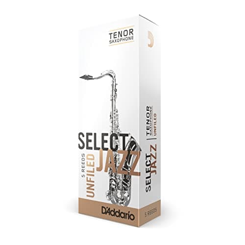 D’Addario Woodwinds Select Jazz Tenor Sax Reeds, Unfiled, Strength 2 Hard, 5-pack
